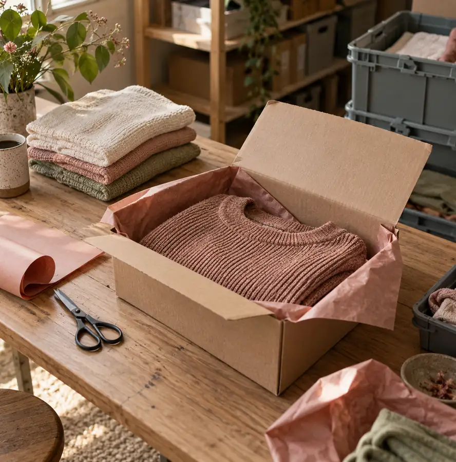 Illustration of online retail businesses equipment and workspace